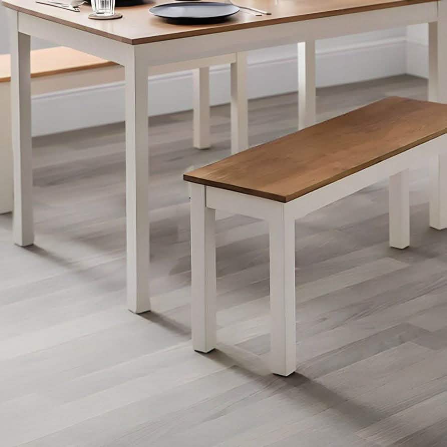 سفرة لون ابيض و بيج غامق - ROW19 Iron Wood