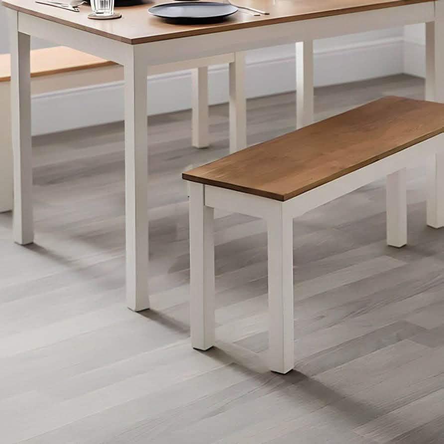 سفرة لون ابيض و بيج غامق - ROW19 Iron Wood