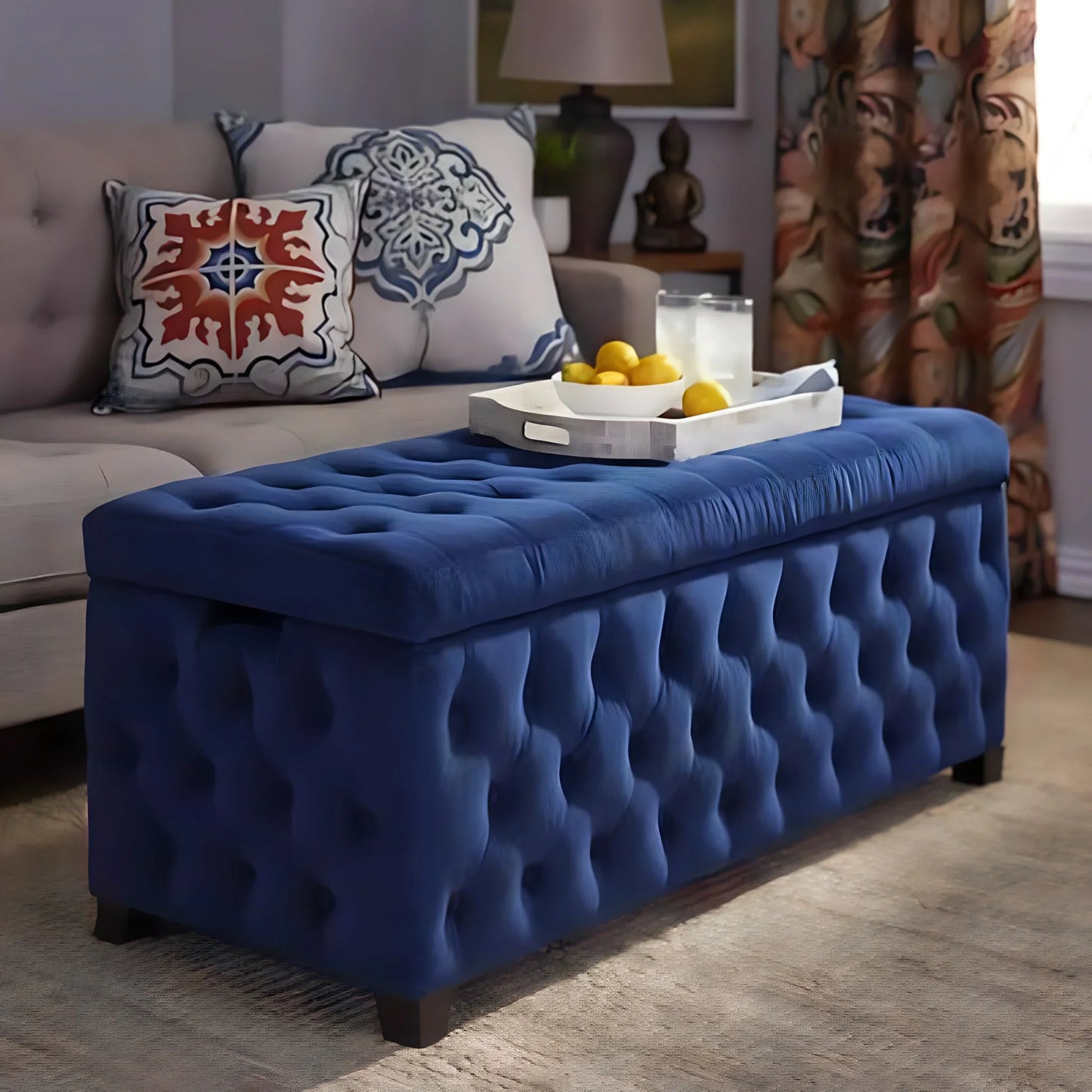 بانكيت بسحارة خشب زان أحمر، 120*50*40 سم