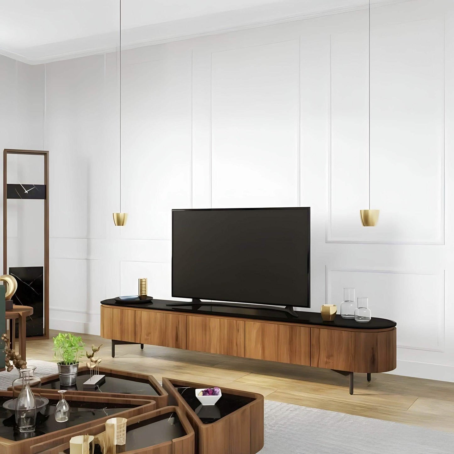 ترابيزة تليفزيون ام دي اف لون بني 40*180*40 سم - GAN35 Elegant