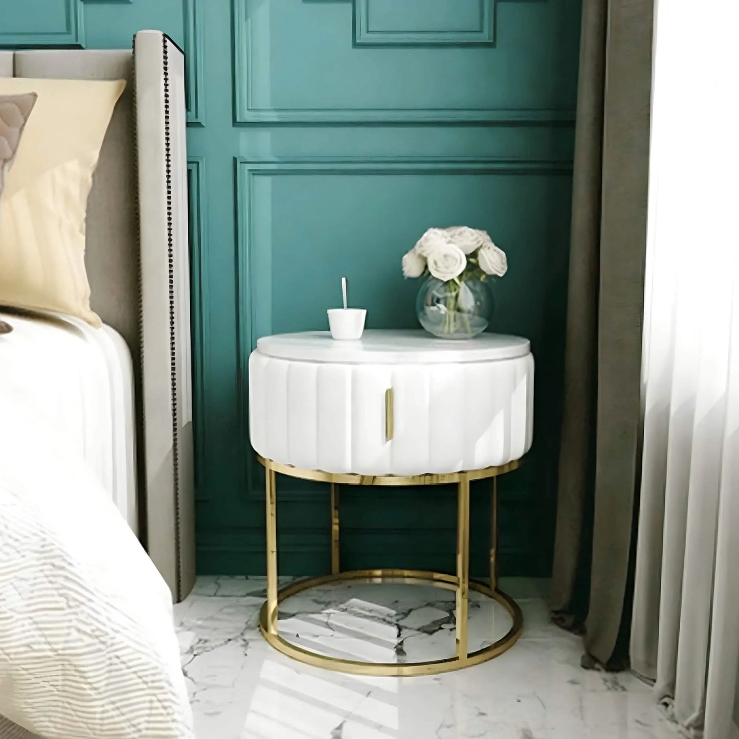 كومود خشب ام دي اف و ستيل، 40*55 سم