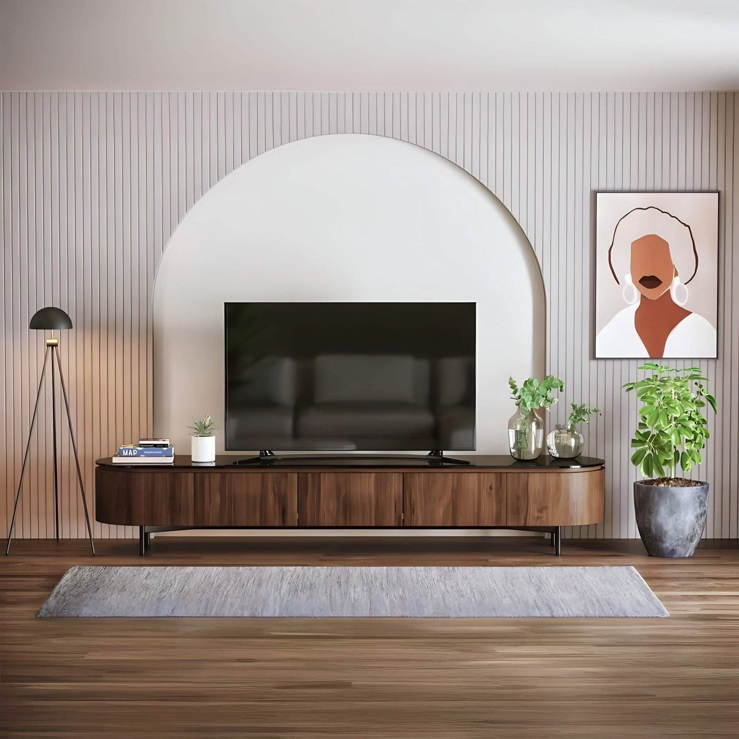 ترابيزة تليفزيون ام دي اف لون بني 40*180*40 سم - GAN35 Elegant