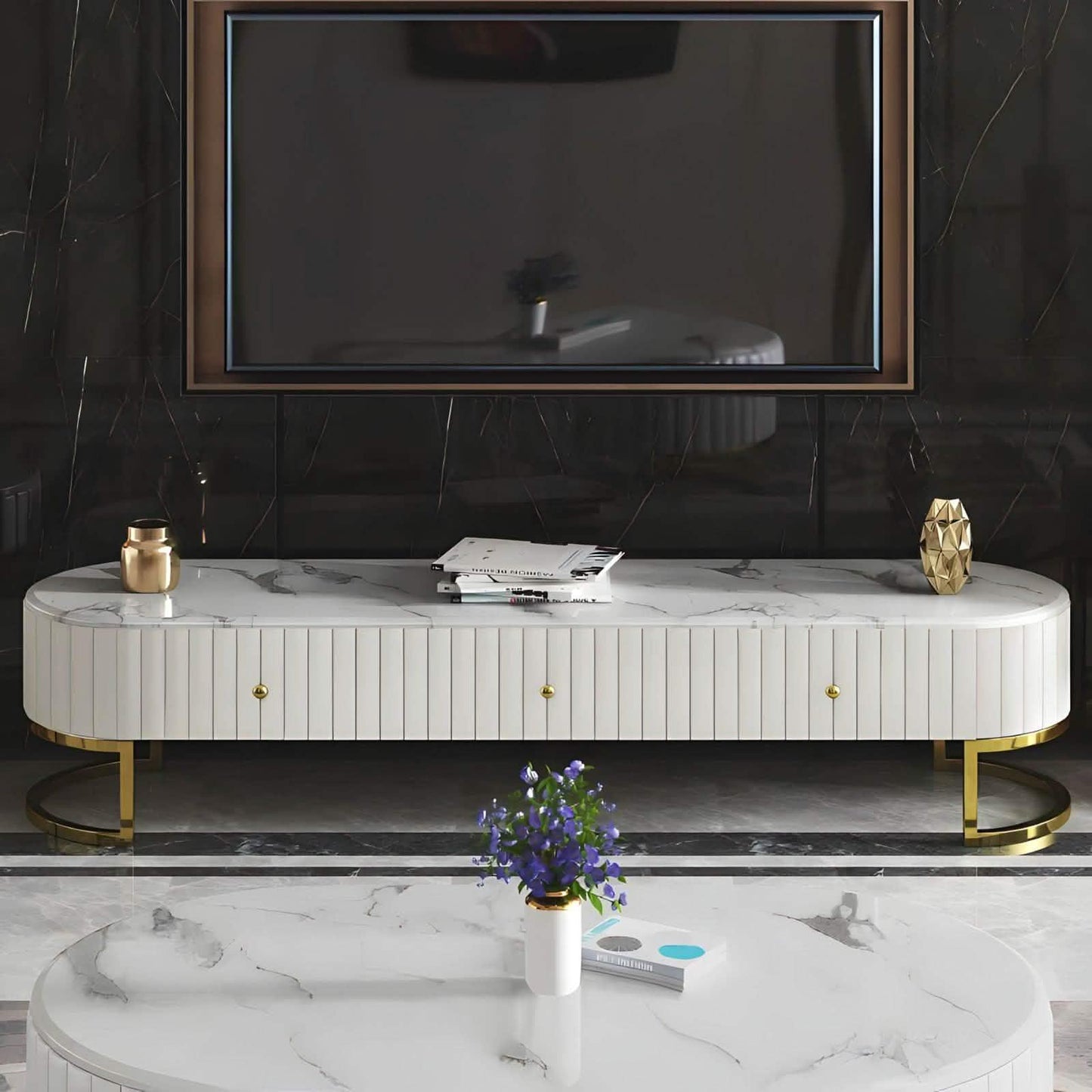 ترابيزة تليفزيون ام دي اف، 180*40*40 سم