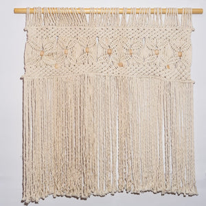 ستارة مكرمية قطن وخشب معالج، 85×85 سم - صورة 2