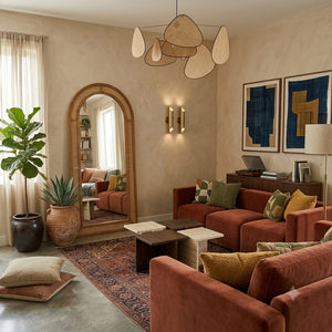 مرايا حائط بإطار خشب ام دي اف وزان، 100×5×200 سم - صورة 2