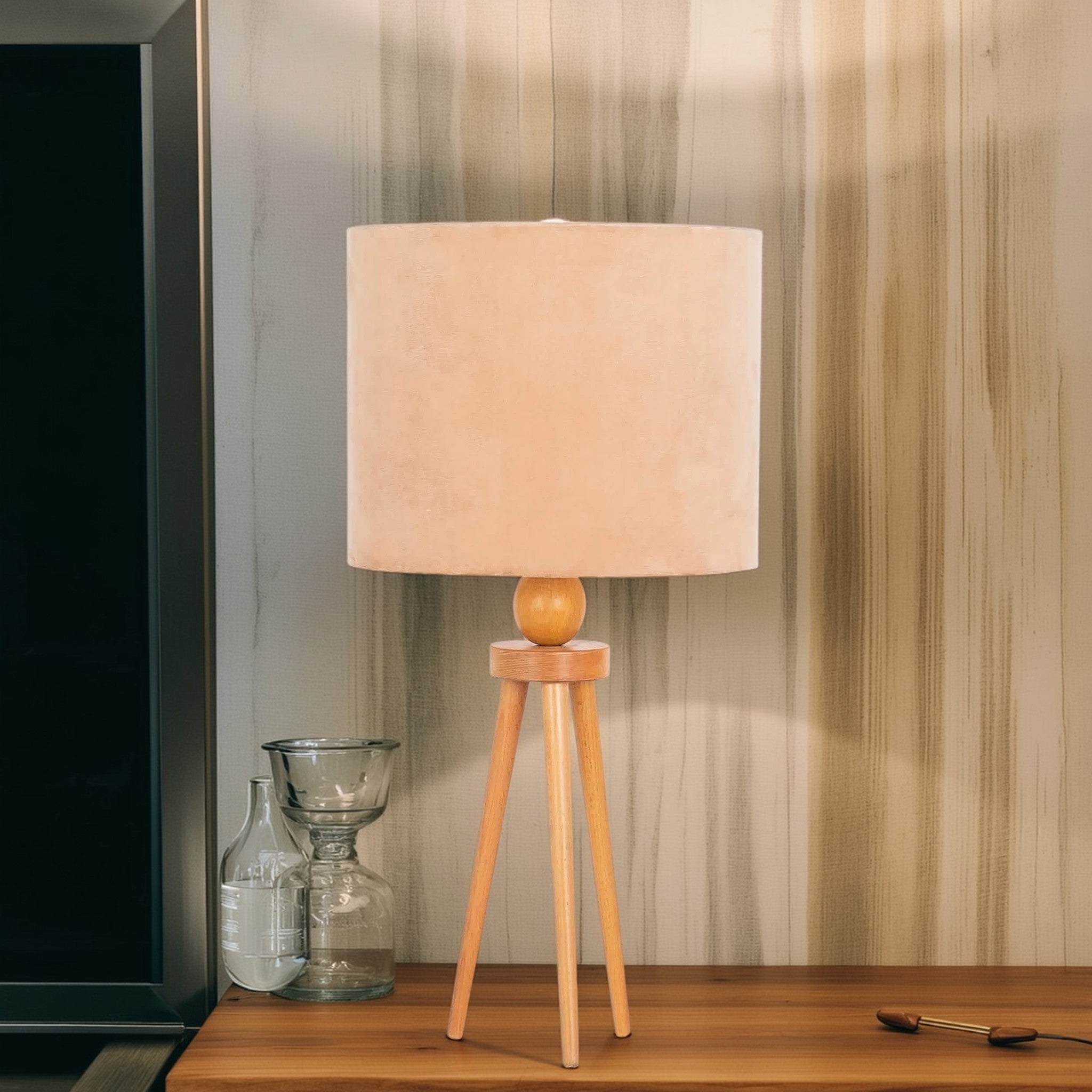 أباجورة خشب زان، 30*55 سم