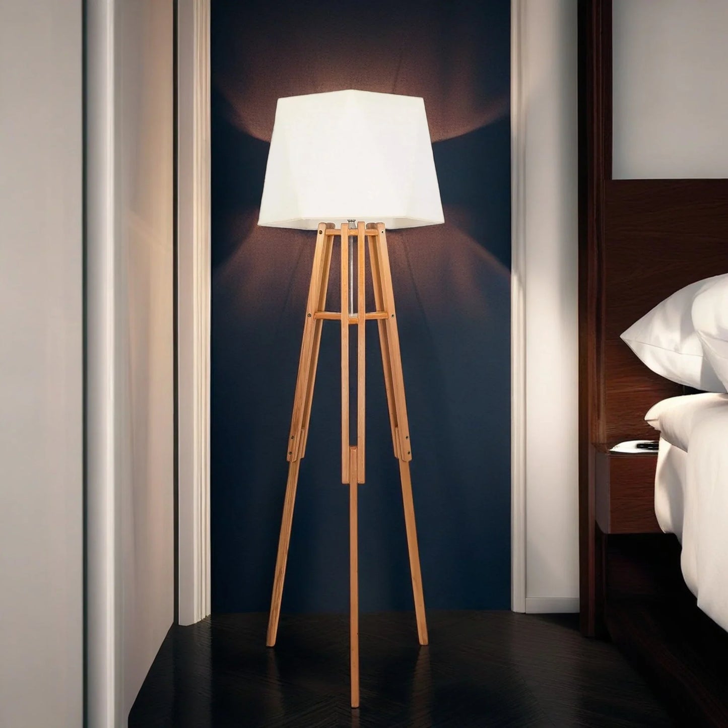 أباجورة أرضية خشب زان، 45*160 سم