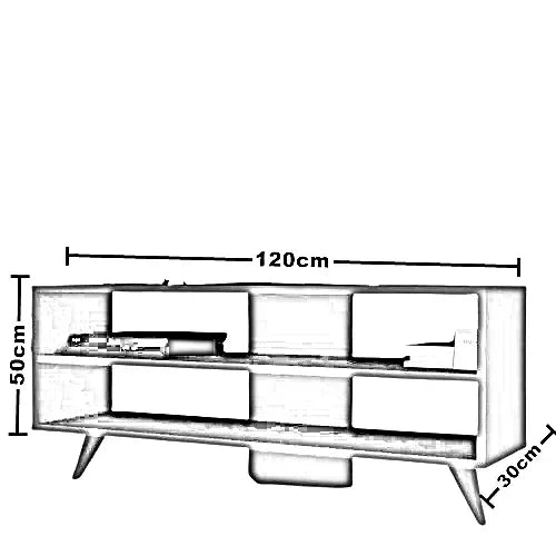 ترابيزة تليفزيون ام دي اف، 120*30*50 سم