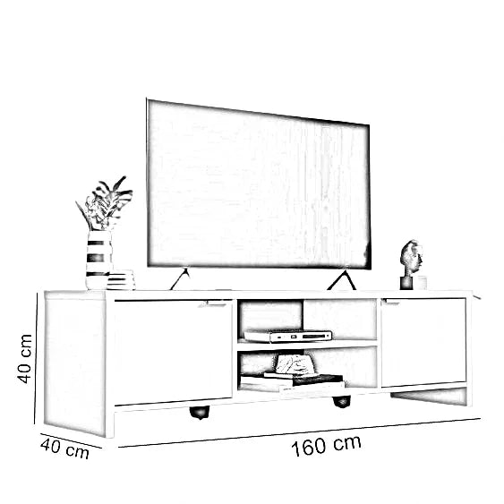 ترابيزة تليفزيون خشب ام دي اف، 160*40*40 سم