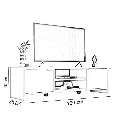 ترابيزة تليفزيون خشب ام دي اف، 160*40*40 سم