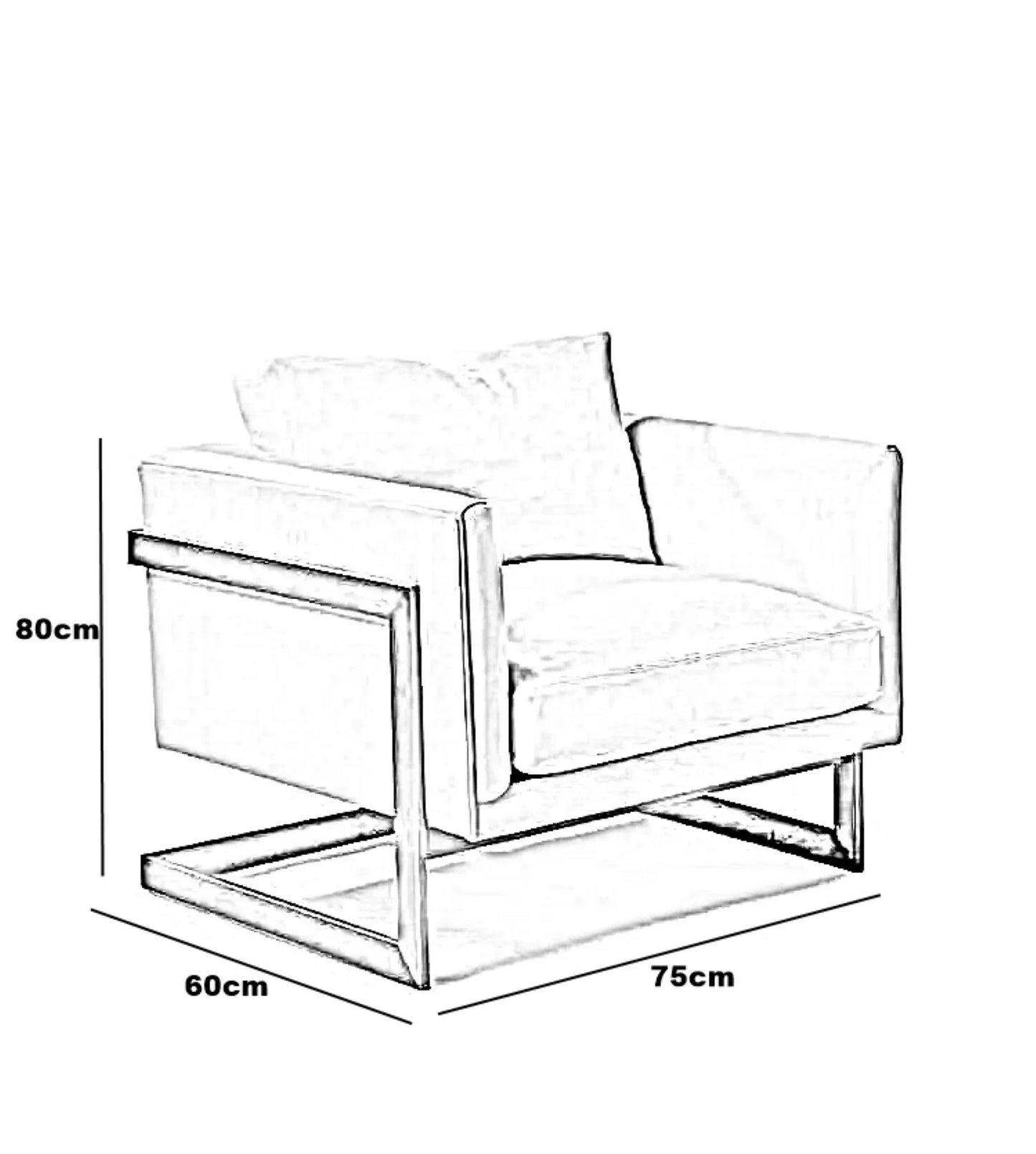 كرسي معدن، 75*60*80 سم