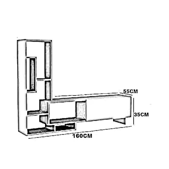 ترابيزة تليفزيون ام دي اف، 160*55*35 سم