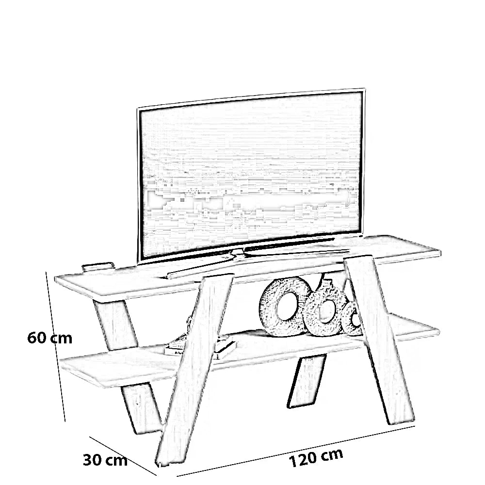ترابيزة تليفزيون ام دي اف، 120*30*60 سم