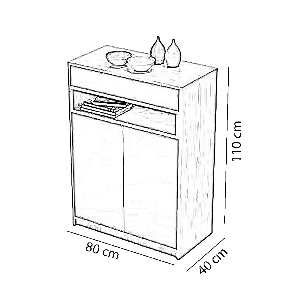 جزامة خشب ام دي اف، 80*40*110 سم