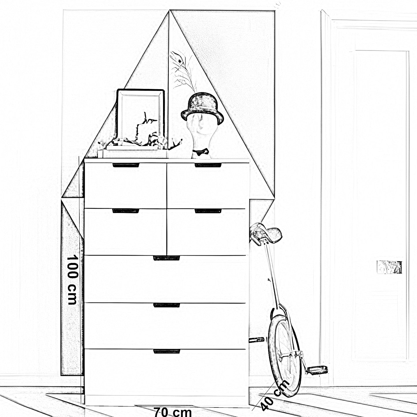 وحدة أدارج ام دي اف تايلاندي، 70*40*100 سم