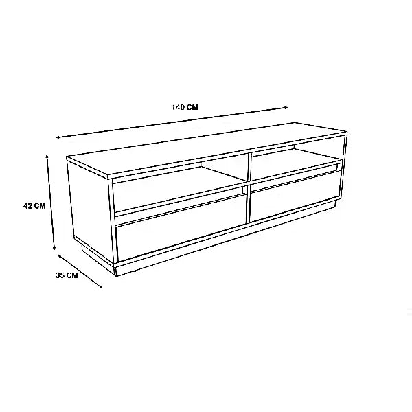 ترابيزة تليفزيون ام دي اف، 140*35*42 سم