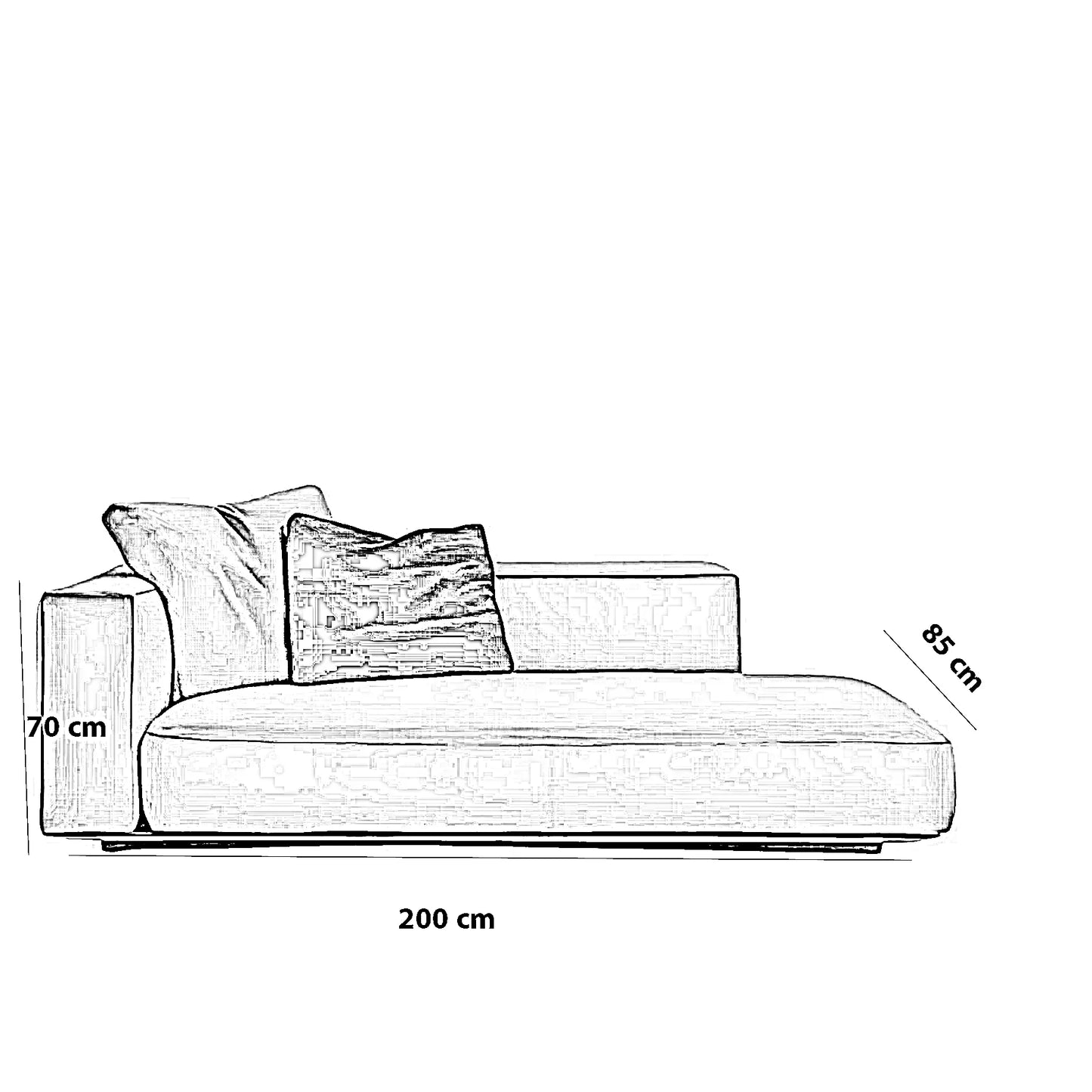 كنبة خشب طبيعي، 200*85*70 سم