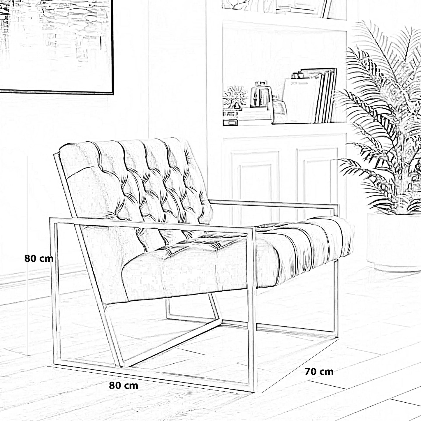 كرسي استرخاء معدن، 70*80*80 سم