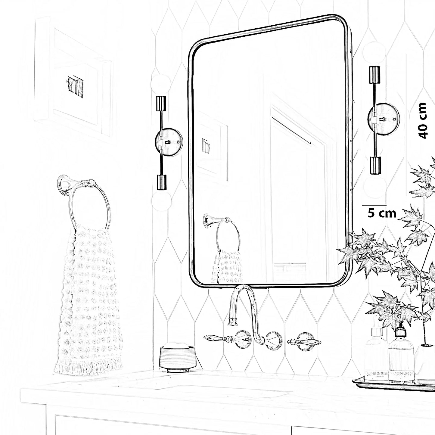 أبليك حائط ستيل، 5*40 سم