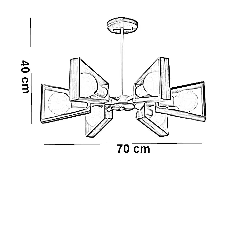 نجفة ستيل وخشب، 70*40 سم