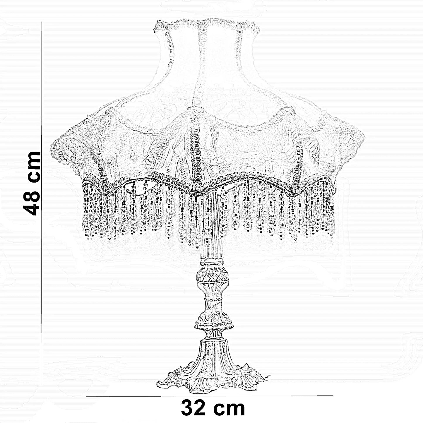 أباجورة ألمنيوم، 32*48 سم