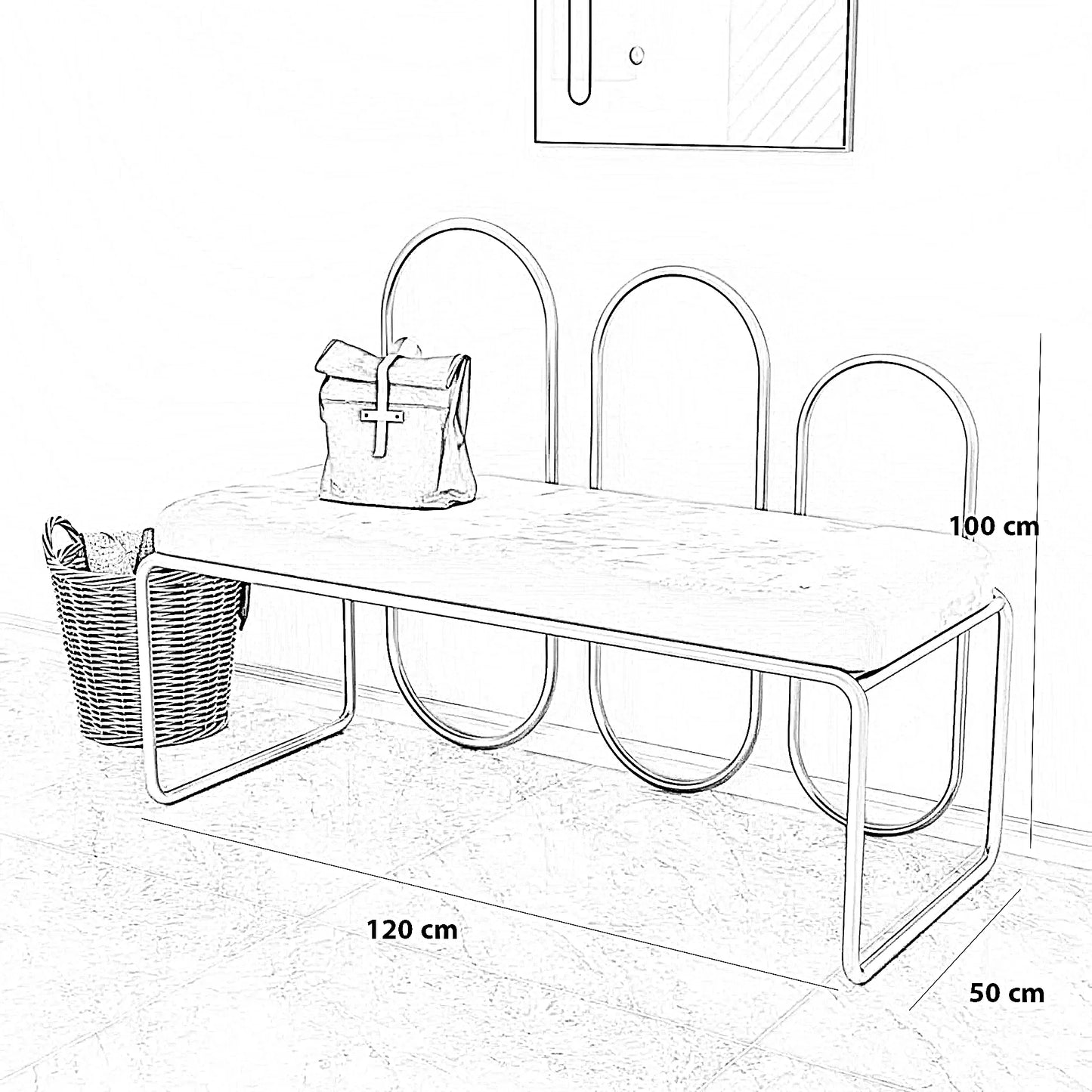 بانكيت ستيل، 120*50*100 سم