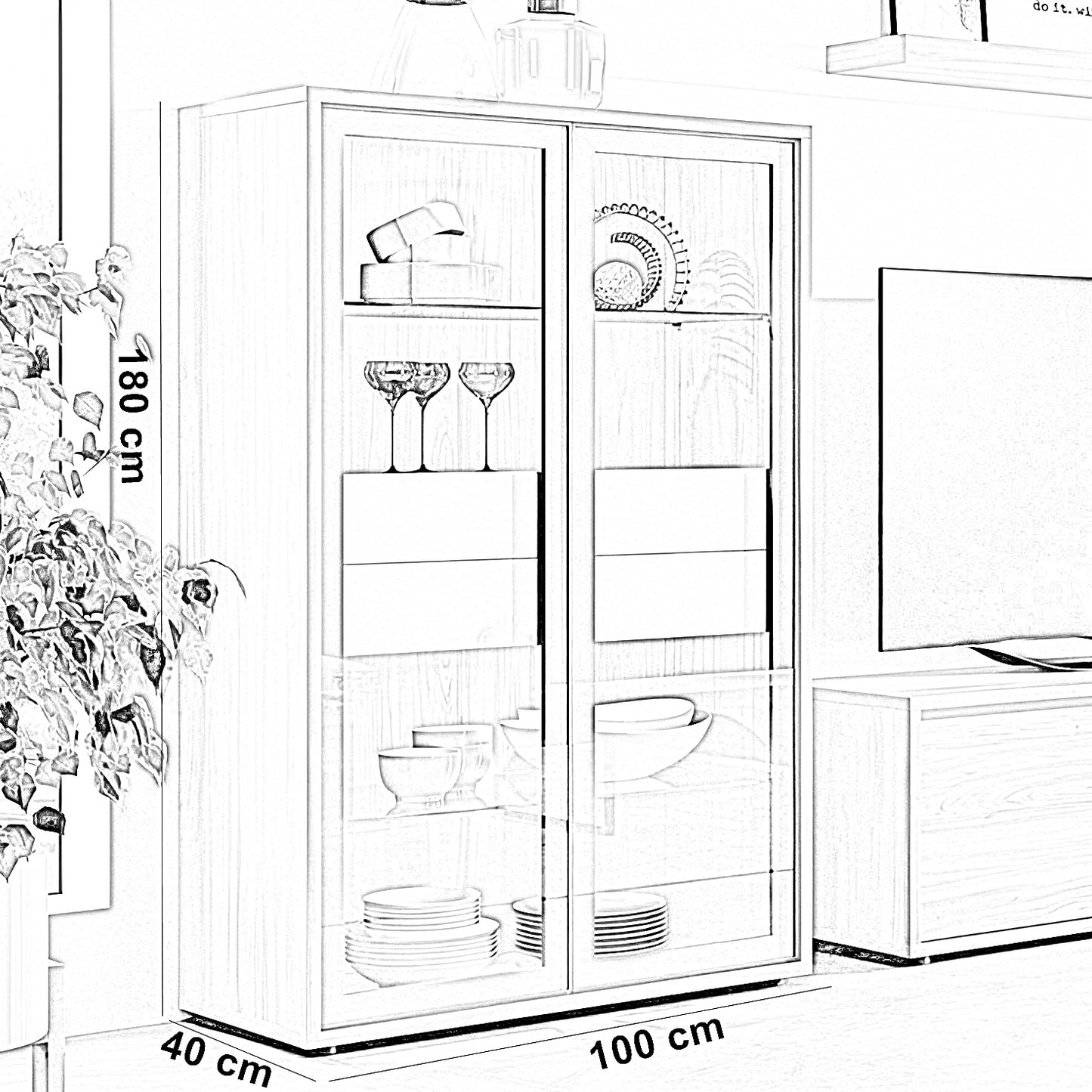 نيش خشب ام دي اف أسباني، 100*40*180 سم