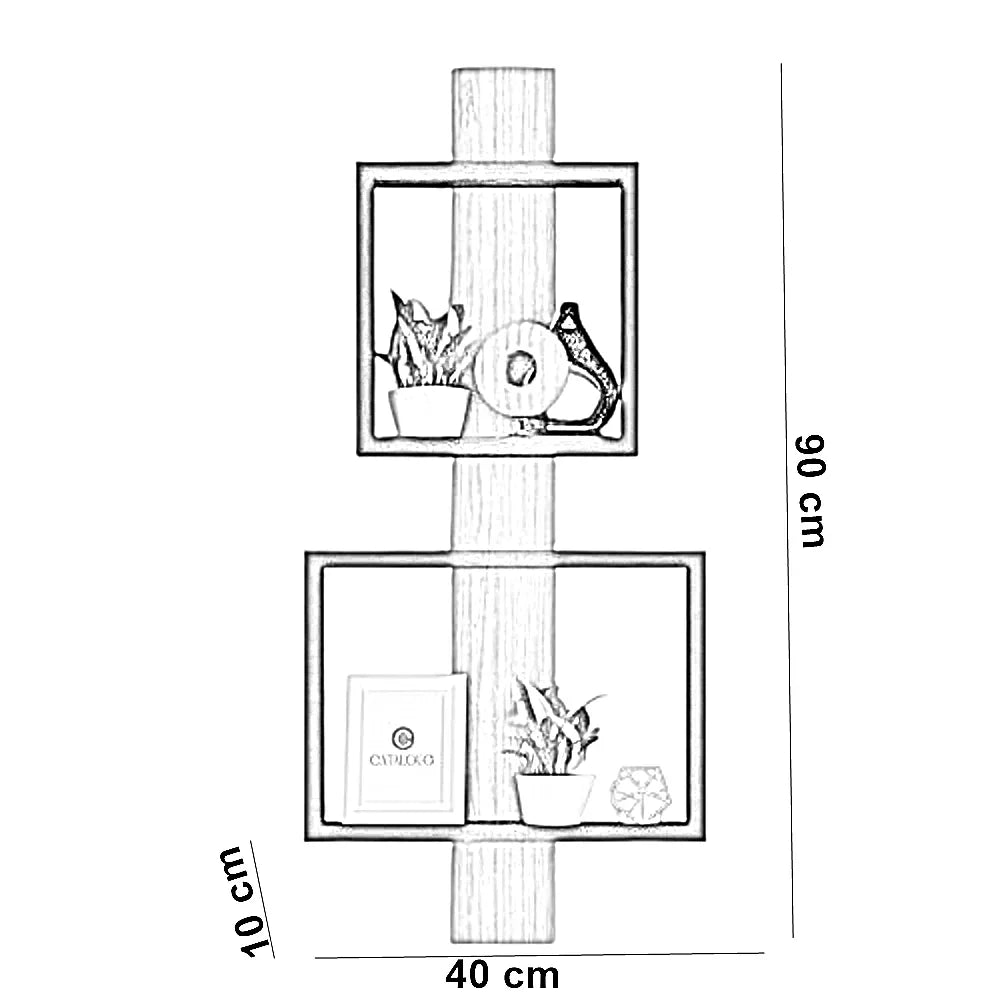 وحدة أرفف ام دي اف، 40*10*90 سم