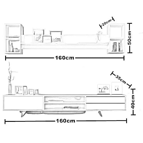 ترابيزة تليفزيون ام دي اف اسباني، قطعتين