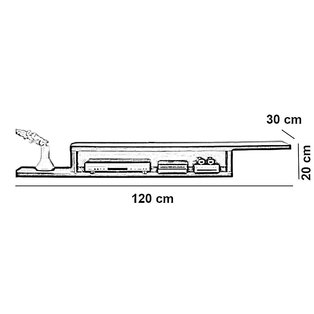 ترابيزة تليفزيون خشب ام دي اف، 120*30*20 سم