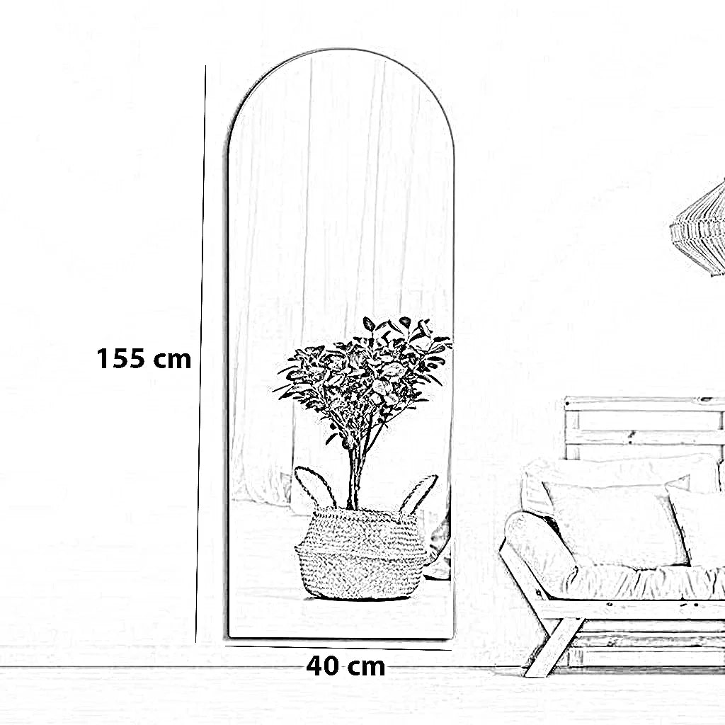 مرايا بإطار خشب ام دي اف، 40*2*155 سم