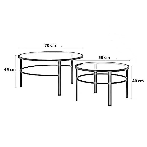 طقم ترابيزات ستيل، قطعتين