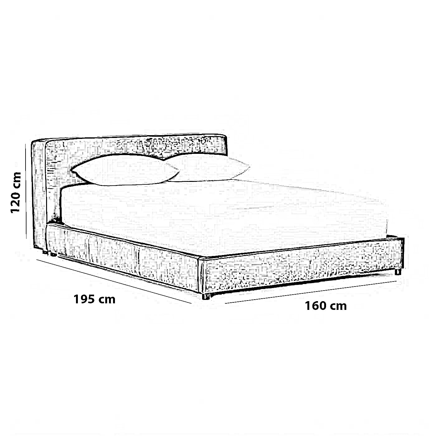 سرير كينج خشب كونتر و موسكي، 160*195*120 سم