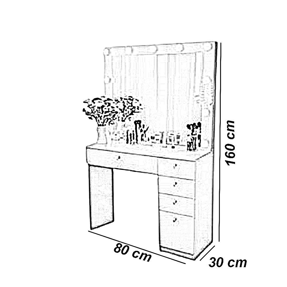 تسريحة خشب ام دي اف ، 80*30*160 سم