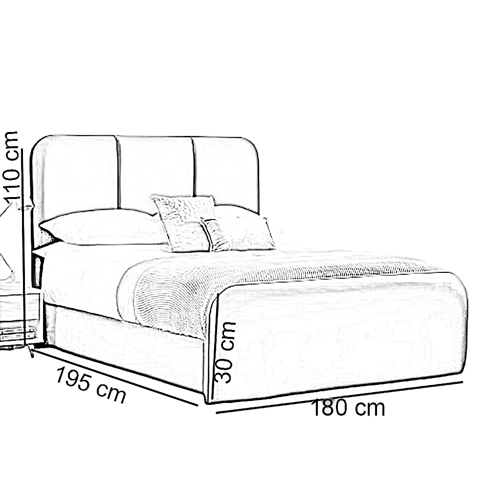 سرير سوبر كينج خشب كونتر، 180*195*110 سم