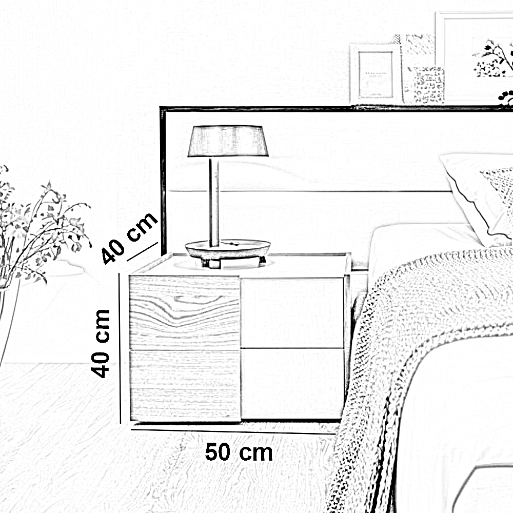 كومود خشب ام دي اف، 50*40*40 سم