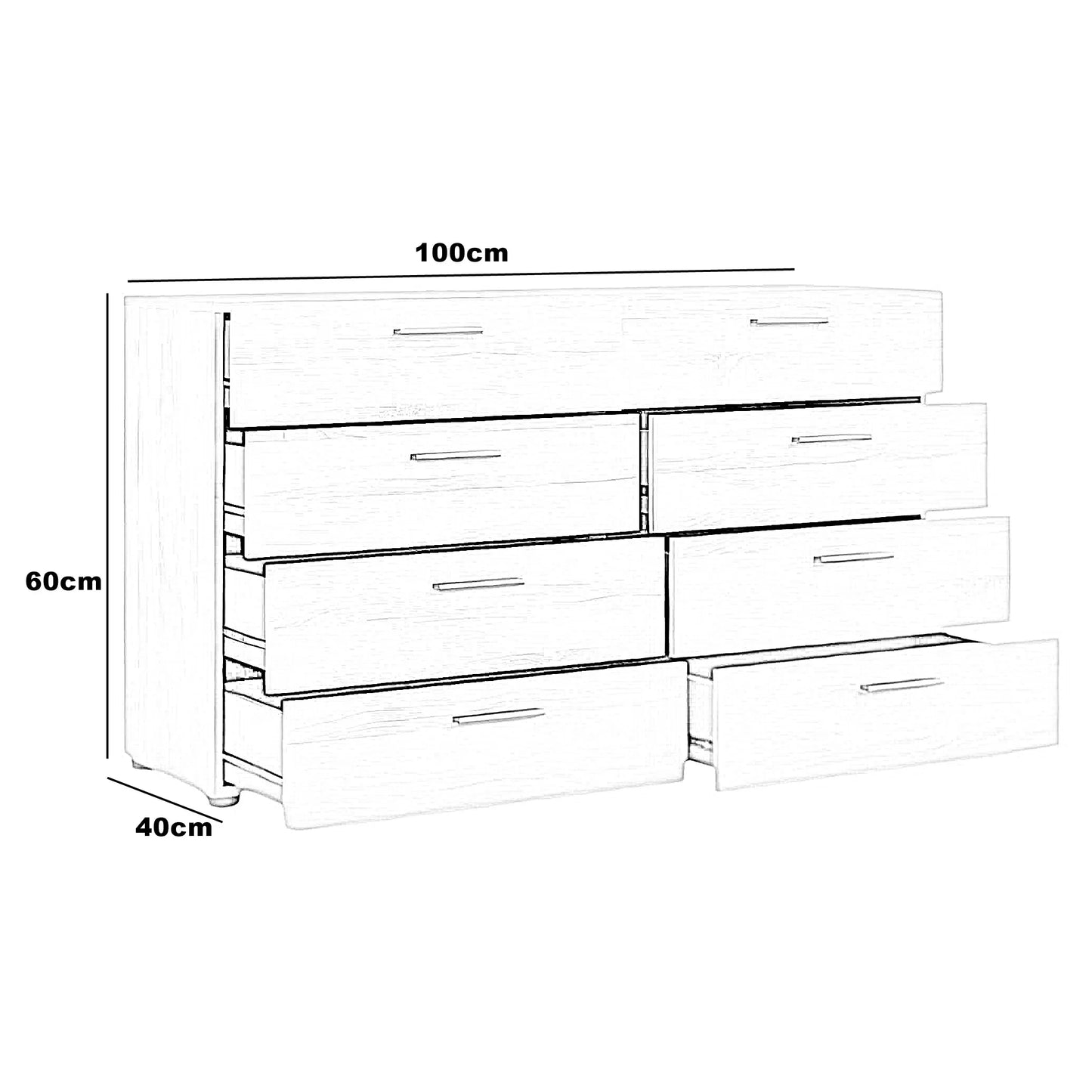 وحدة تخزين مكتبية خشب ام دي اف 100*40*60 سم