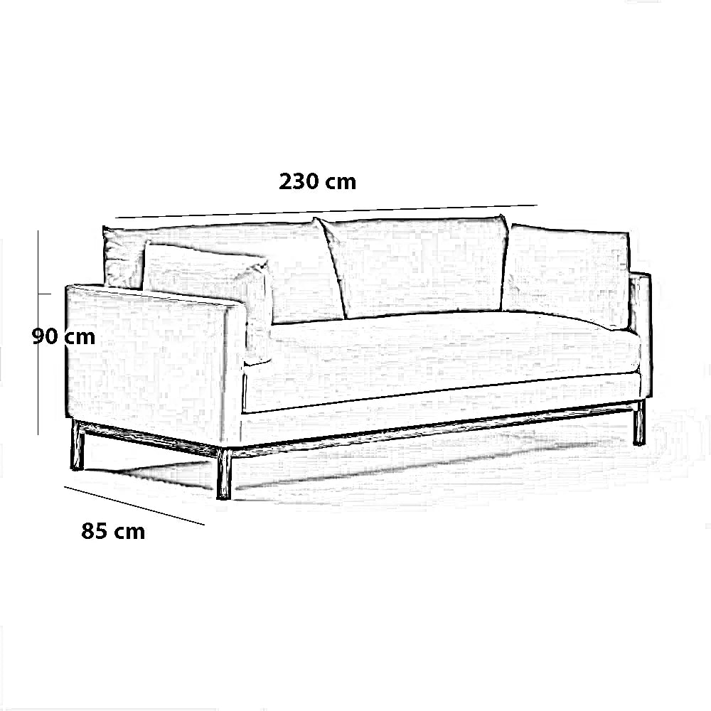 كنبة خشب زان، 230*85*90 سم