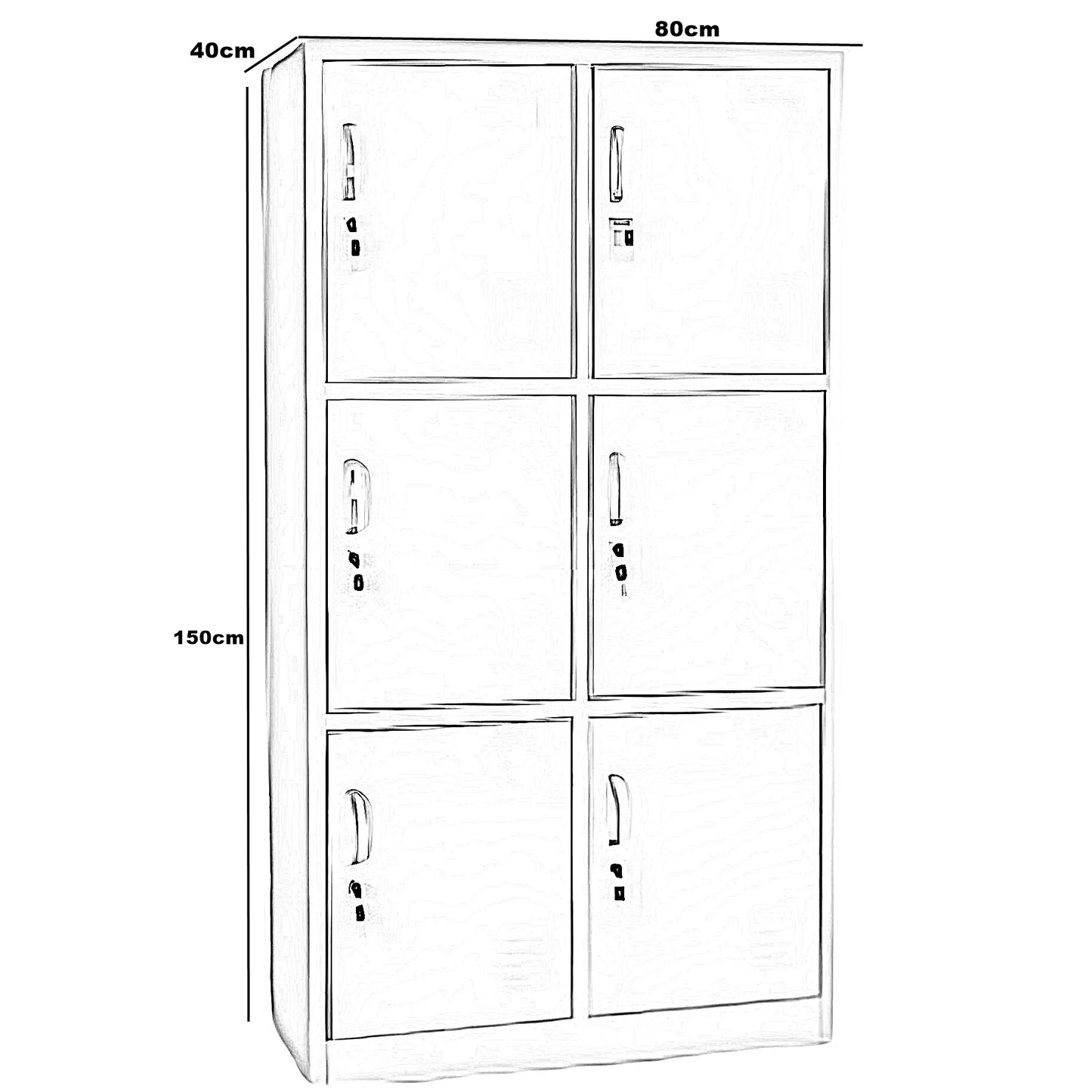 وحدة تخزين معدن، 80*40*150 سم