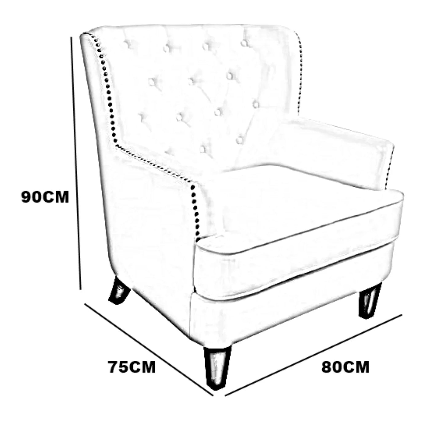 كرسي خشب زان، 80*75*90 سم