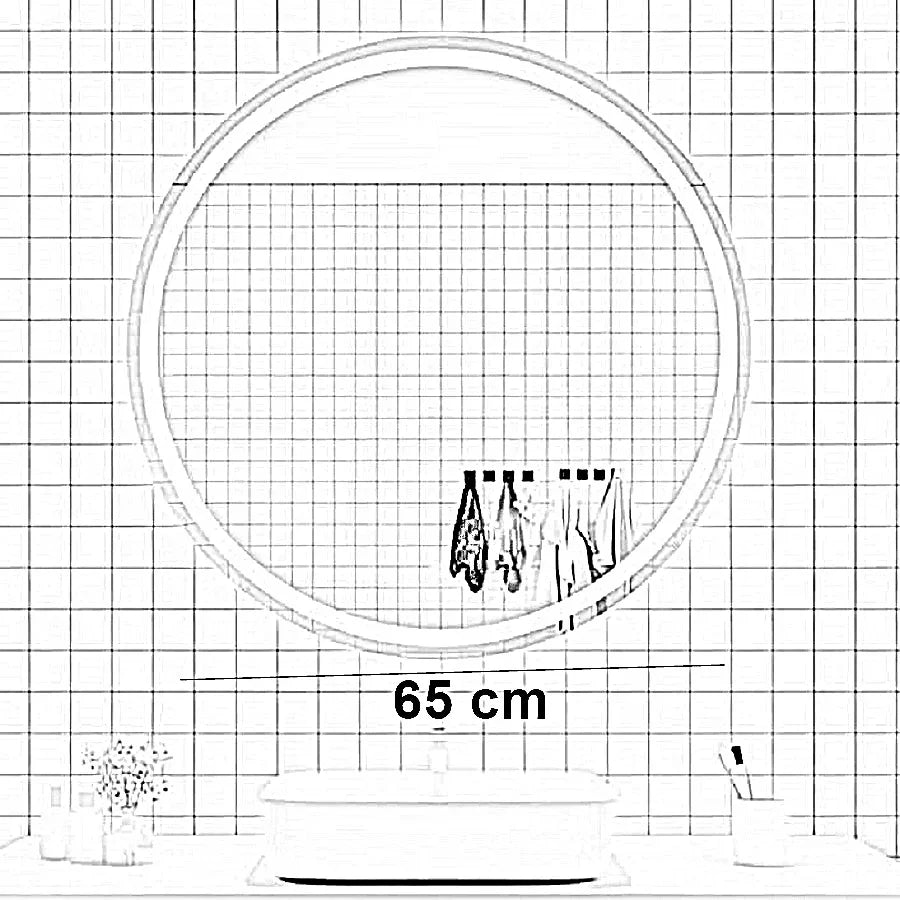 مرايا حائط ليد، 65 سم