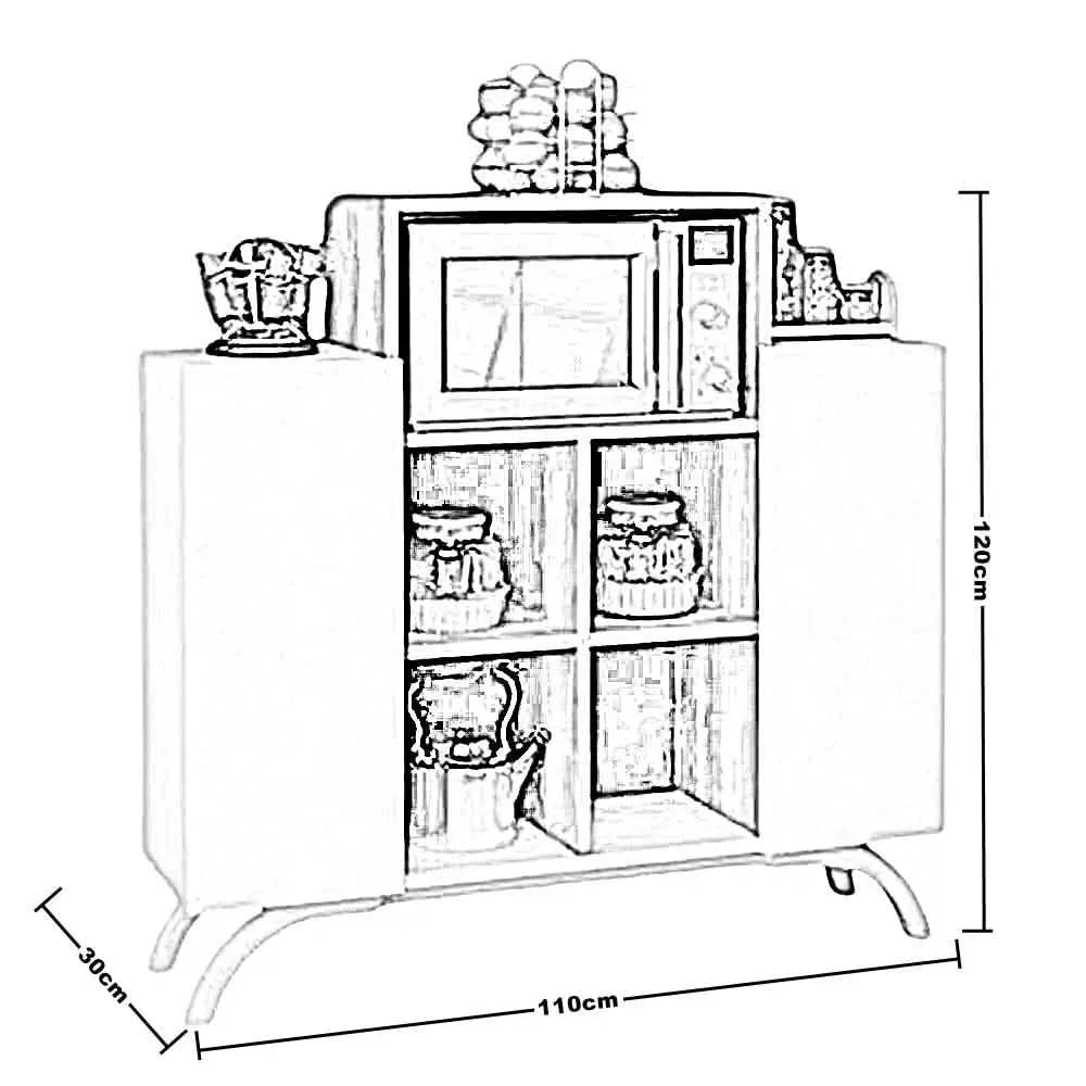 وحدة تخزين خشب ام دي اف، 110*30*120 سم