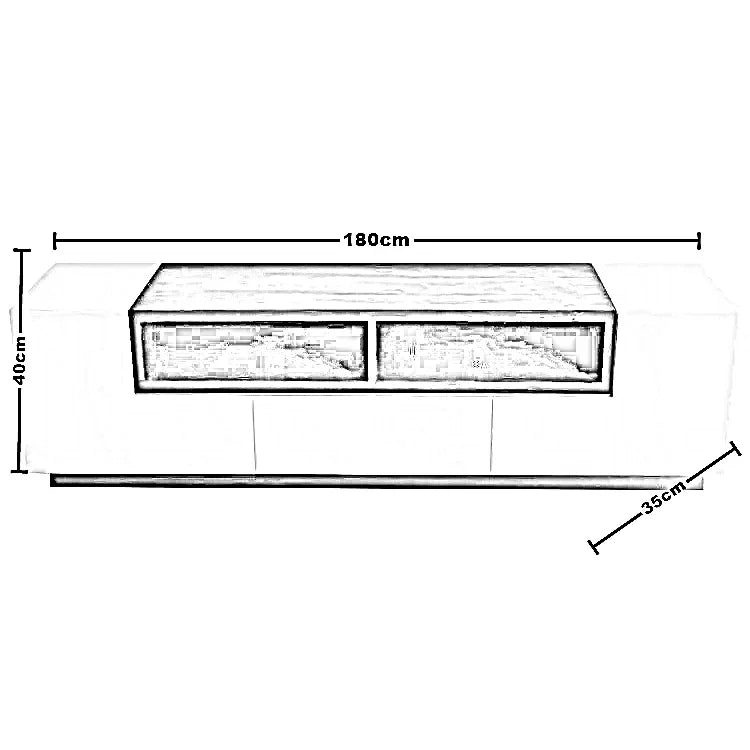 ترابيزة تليفزيون ام دي اف اسباني، 180*35*40 سم