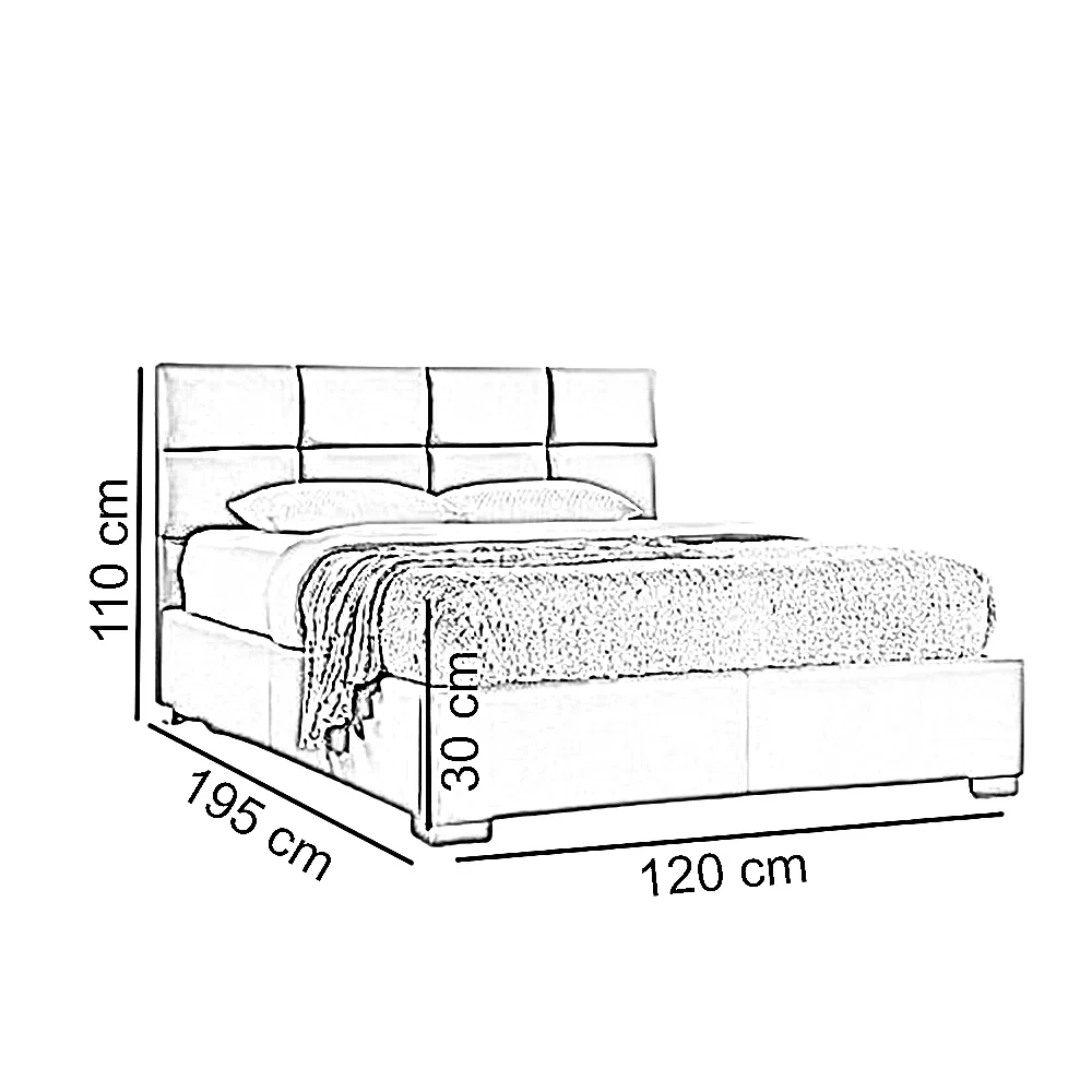 سرير فردي خشب كونتر، 120*195*110 سم