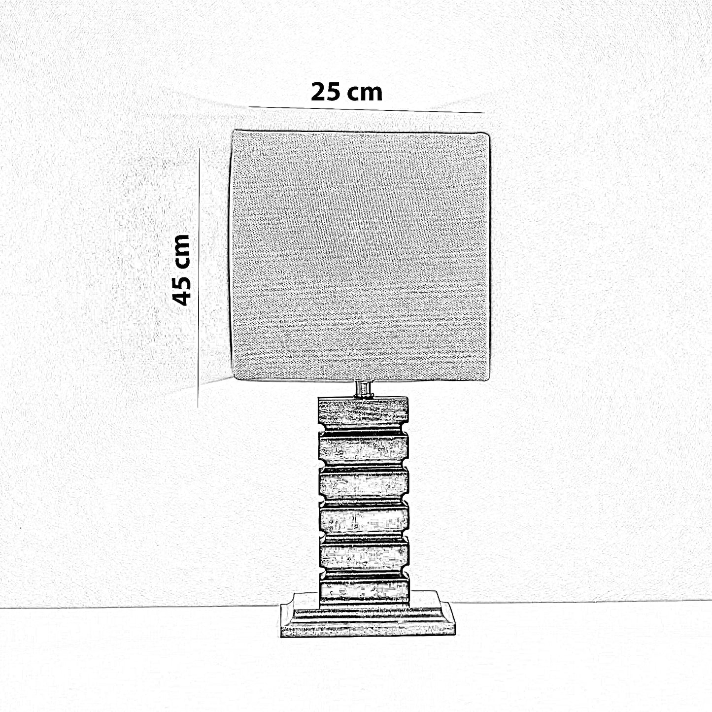 أباجورة خشب زان، 25*45 سم