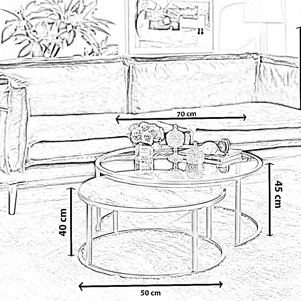 طقم ترابيزة قهوة ستيل، قطعتين