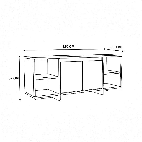 ترابيزة تليفزيون ام دي اف، 120*35*52 سم