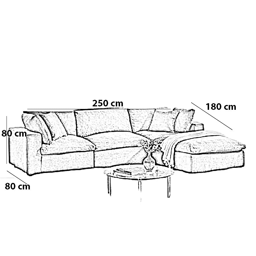 ركنة خشب موسكي سويدي، 250*180*80 سم