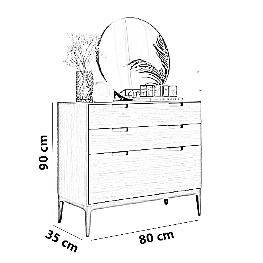 وحدة أدراج خشب كونتر و موسكي، 80*35*90 سم