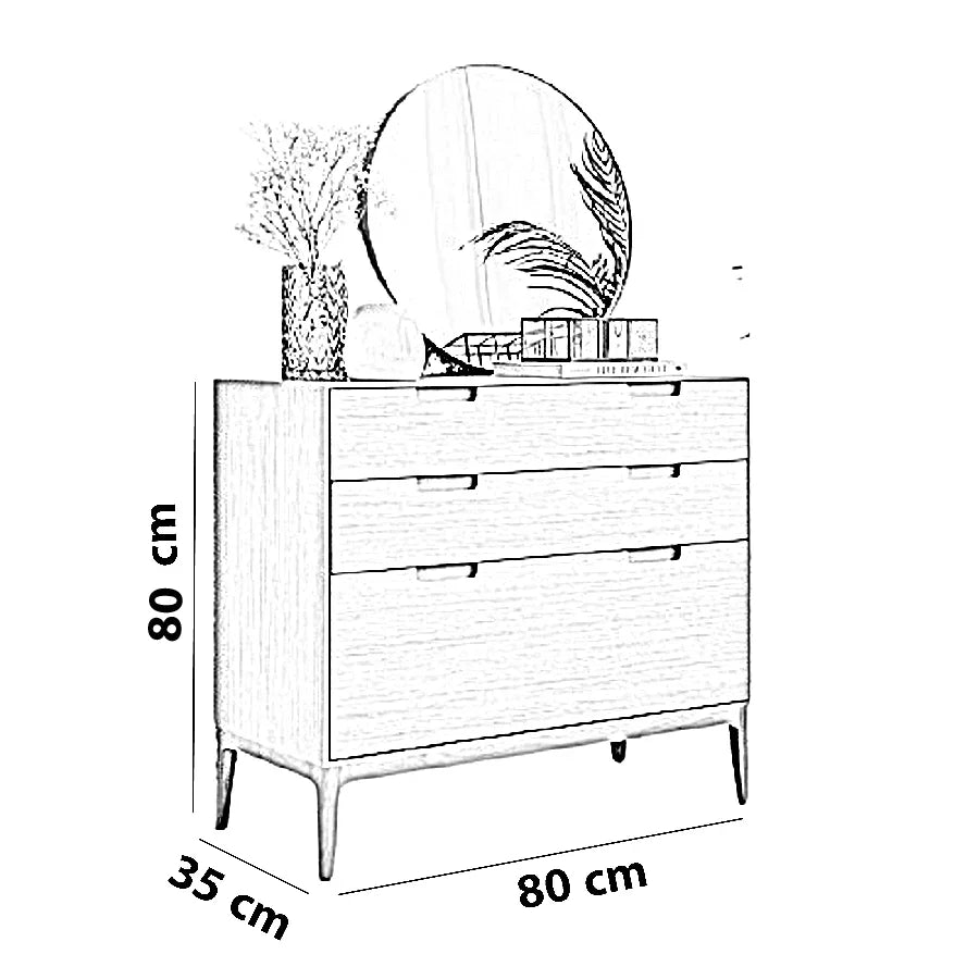 وحدة أدراج خشب كونتر و موسكي، 80*35*80 سم